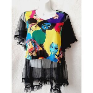 Sheer Multicolor medium blouse